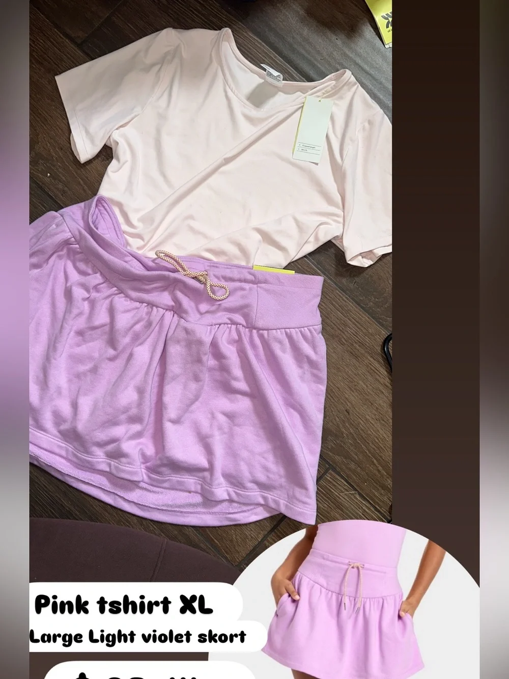 all in motion Pink T-Shirt & Light Violet Skort Set